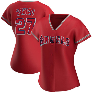 Authentic Darin Erstad Women's Los Angeles Angels Red Alternate Jersey