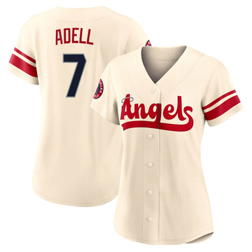 Authentic Jo Adell Women's Los Angeles Angels Cream 2022 City Connect Jersey