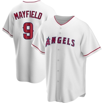 Replica Jack Mayfield Men's Los Angeles Angels White Home Jersey
