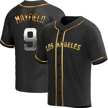 Replica Jack Mayfield Youth Los Angeles Angels Black Golden Alternate Jersey