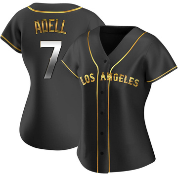 Replica Jo Adell Women's Los Angeles Angels Black Golden Alternate Jersey