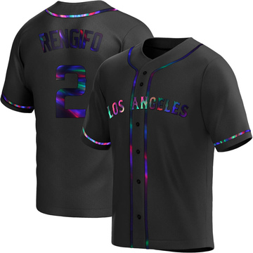 Replica Luis Rengifo Youth Los Angeles Angels Black Holographic Alternate Jersey